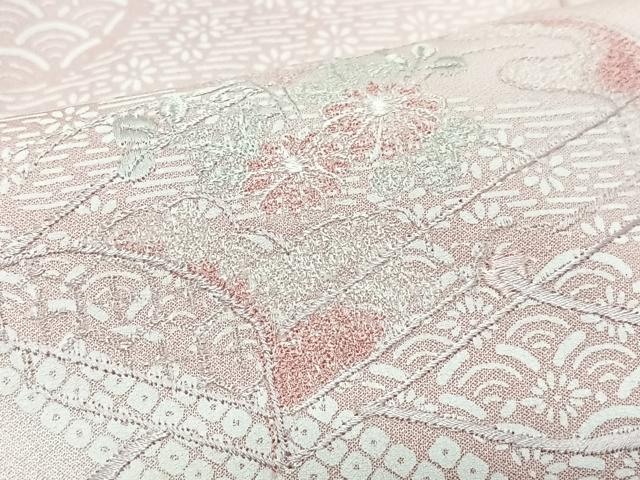平和屋着物■訪問着　刺繍　流水文箱花文　正絹　逸品　CABG6641xe