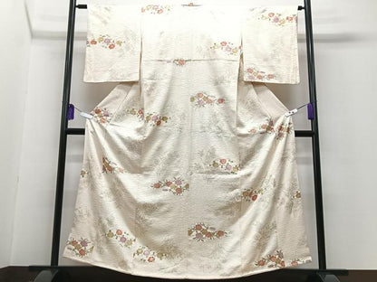平和屋着物■上質な小紋　草花文　金彩　正絹　逸品　CABG6642xe