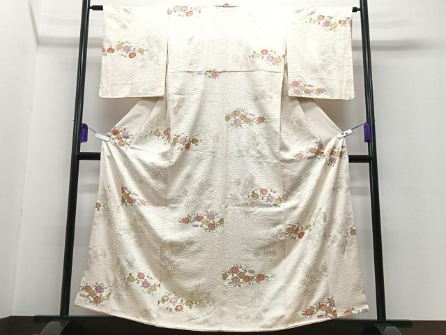 平和屋着物■上質な小紋　草花文　金彩　正絹　逸品　CABG6642xe