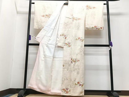 平和屋着物■上質な小紋　草花文　金彩　正絹　逸品　CABG6642xe