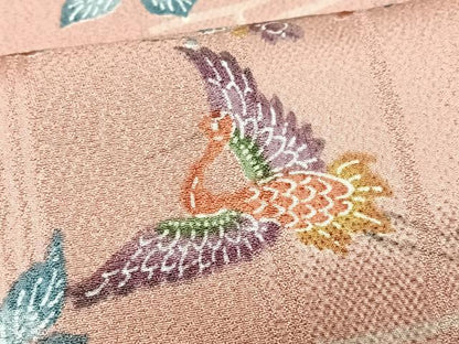 平和屋着物■上質な小紋　花鳥文　正絹　逸品　CABG6645xe