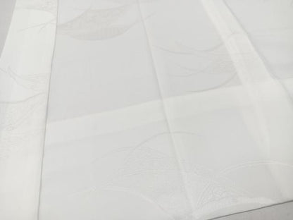 平和屋着物■長襦袢　無双仕立て　芝草扇面花地紋　正絹　逸品　CABG6647xe