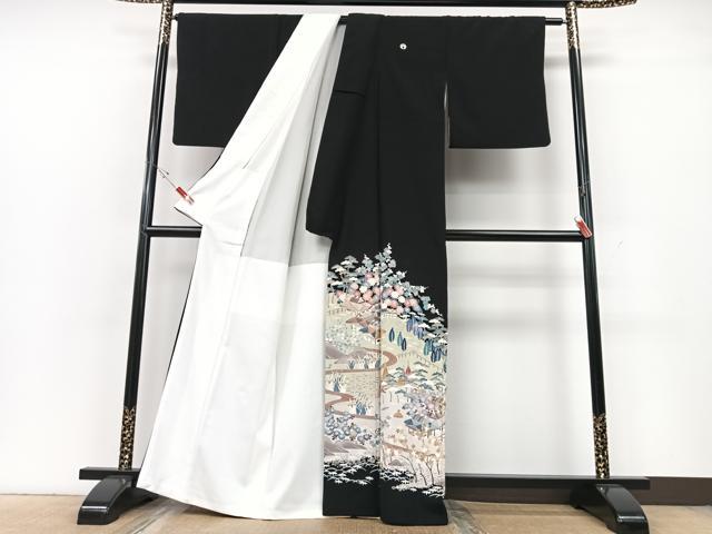 平和屋着物■豪華黒留袖　作家物　風景文　正絹　逸品　CABG6657xe