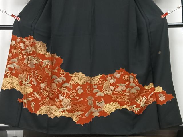 平和屋着物■豪華黒留袖　作家物　宝花文　金彩　正絹　逸品　CABG6658xe