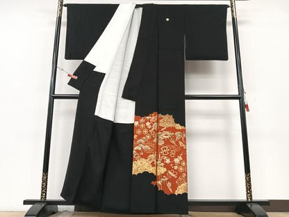 平和屋着物■豪華黒留袖　作家物　宝花文　金彩　正絹　逸品　CABG6658xe