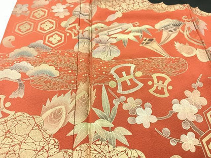 平和屋着物■豪華黒留袖　作家物　宝花文　金彩　正絹　逸品　CABG6658xe