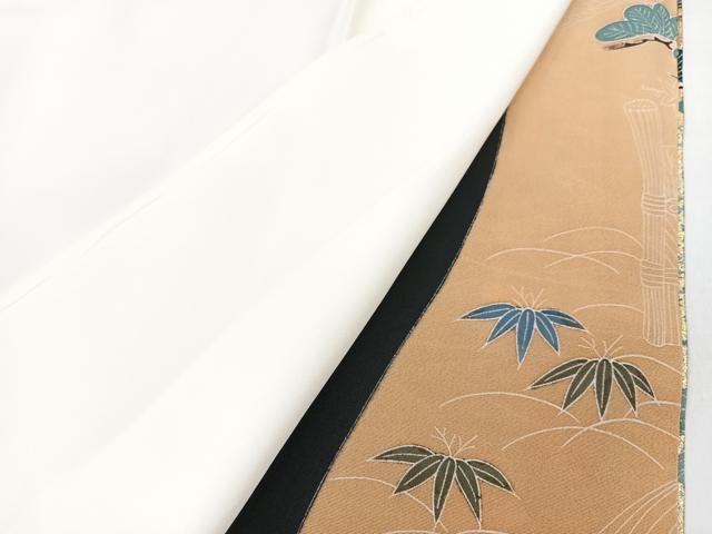 平和屋着物■豪華黒留袖　作家物　飛鶴花文　金彩　正絹　逸品　CABG6660xe