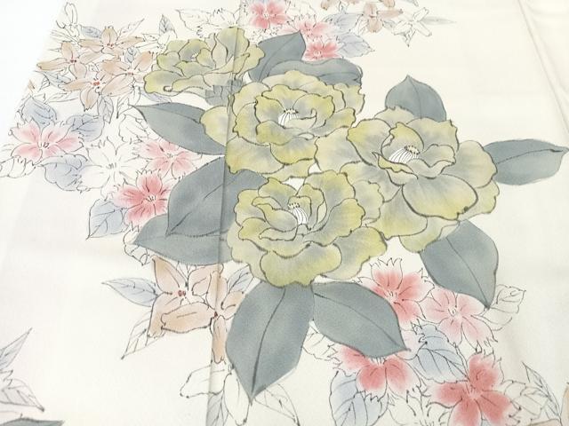 平和屋着物■訪問着　手描き　草花文　正絹　逸品　CABG6661xe