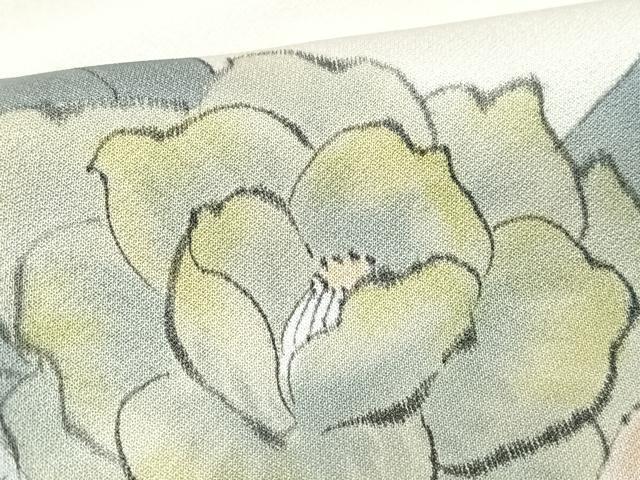 平和屋着物■訪問着　手描き　草花文　正絹　逸品　CABG6661xe