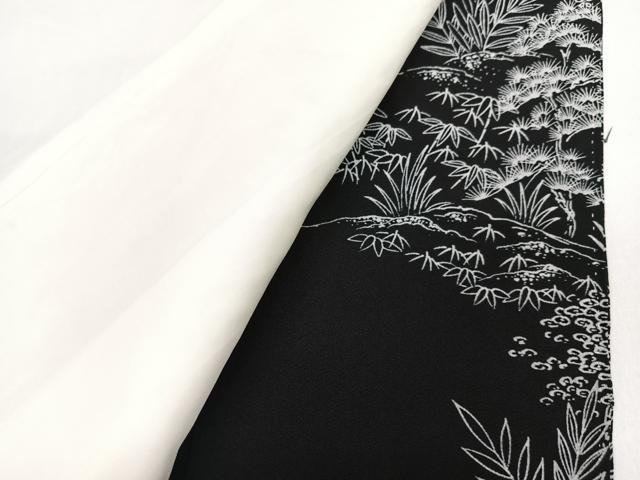 平和屋着物■豪華黒留袖　刺繍　風景文　金彩　正絹　逸品　CABG6664xe