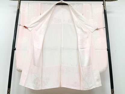 平和屋着物■振袖用長襦袢　無双仕立て　扇面花地紋　正絹　逸品　CABG6666xe