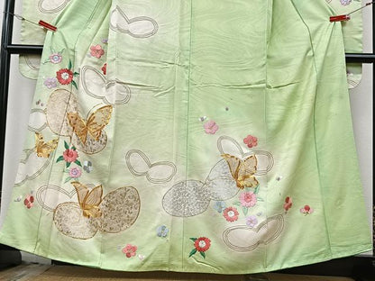 平和屋着物■豪華振袖　駒刺繍　花蝶文　暈し染め　正絹　逸品　CABG6672xe