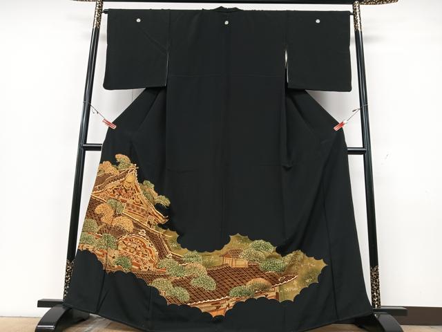 平和屋着物■豪華駒刺繍　風景文　正絹　逸品　CABG6681xe