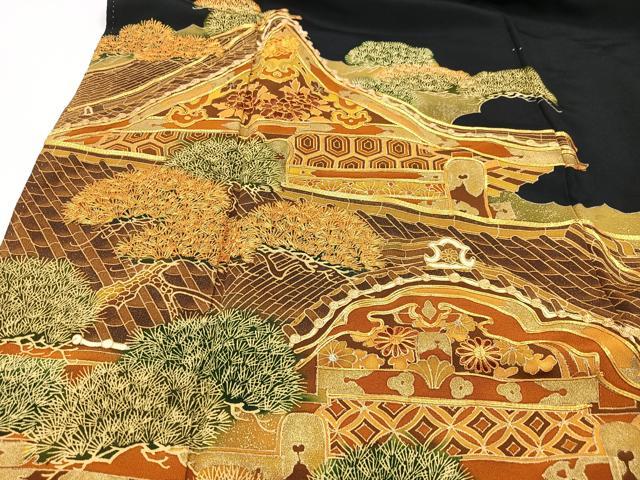 平和屋着物■豪華駒刺繍　風景文　正絹　逸品　CABG6681xe