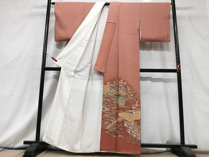 平和屋着物■豪華色留袖　作家物　渡り橋風景文　暈し染め　金彩　正絹　逸品　CABG6687xe