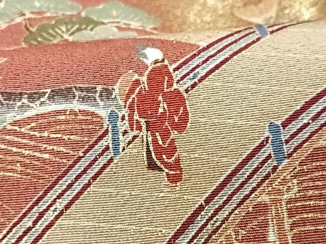平和屋着物■豪華色留袖　作家物　渡り橋風景文　暈し染め　金彩　正絹　逸品　CABG6687xe