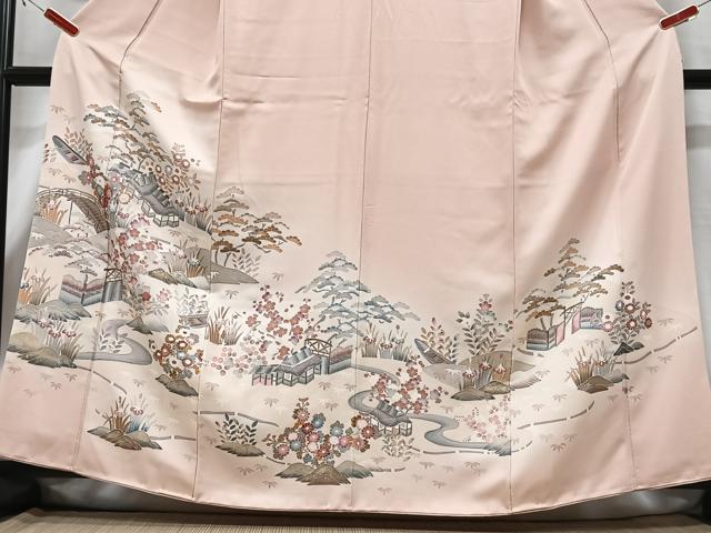 平和屋着物■色留訪問着　風景文　金彩　正絹　逸品　CABG6689xe