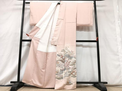 平和屋着物■色留訪問着　風景文　金彩　正絹　逸品　CABG6689xe