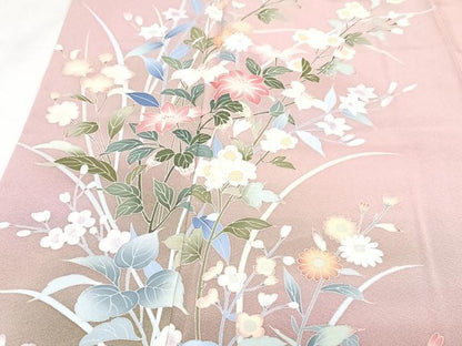 平和屋着物■訪問着　草花文　正絹　逸品　CABG6696xe