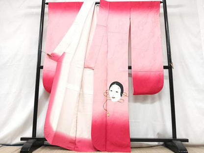 平和屋着物■豪華振袖　刺繍　能面　暈し染め　金銀糸　正絹　逸品　CABG6699xe