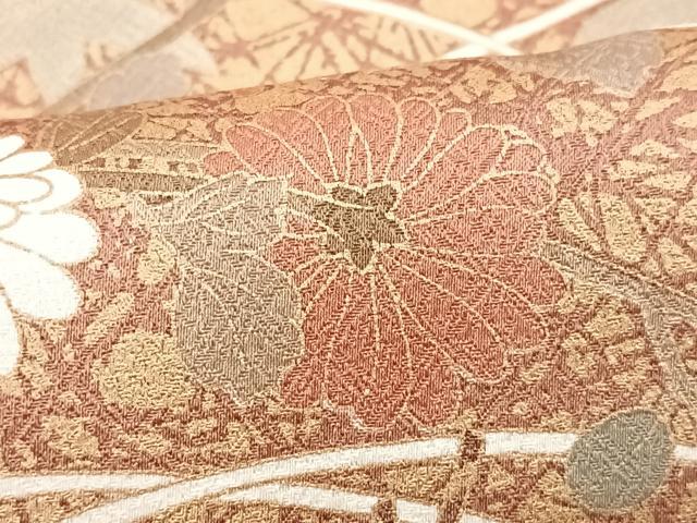 平和屋着物■豪華色留袖　枝花文　金彩　正絹　逸品　CABG6701xe