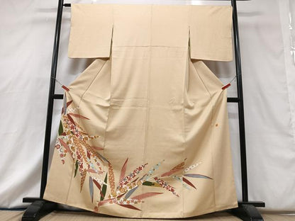 平和屋着物■豪華色留袖　作家物　笹竹花文　正絹　逸品　CABG6702xe