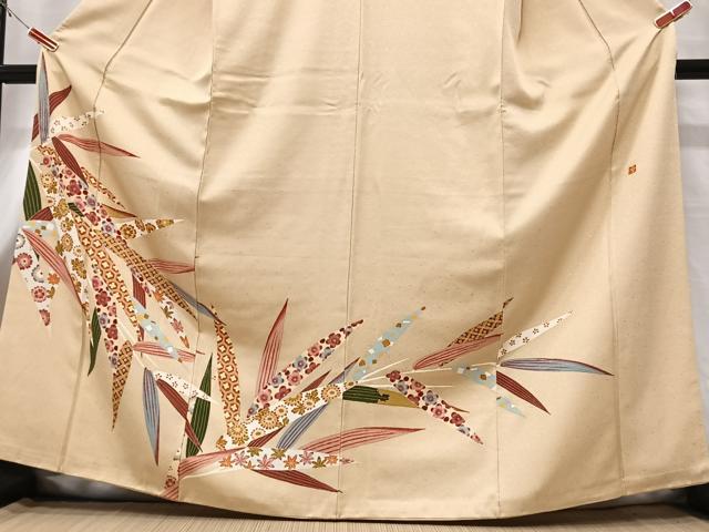 平和屋着物■豪華色留袖　作家物　笹竹花文　正絹　逸品　CABG6702xe