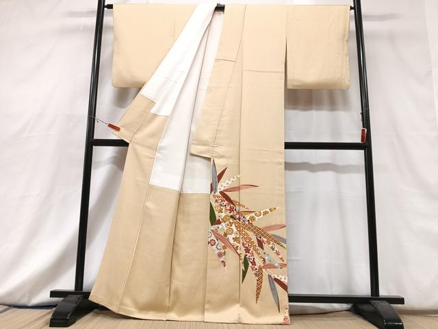 平和屋着物■豪華色留袖　作家物　笹竹花文　正絹　逸品　CABG6702xe