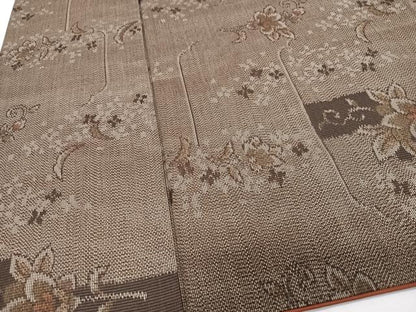 平和屋着物■上質な紬　草花文　正絹　逸品　CABG6707xe