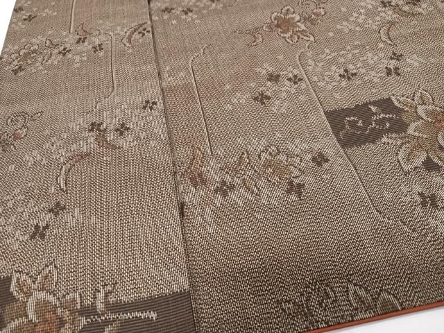 平和屋着物■上質な紬　草花文　正絹　逸品　CABG6707xe