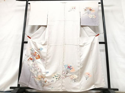 平和屋着物■訪問着　扇面花文　暈し染め　正絹　逸品　CABG6708xe