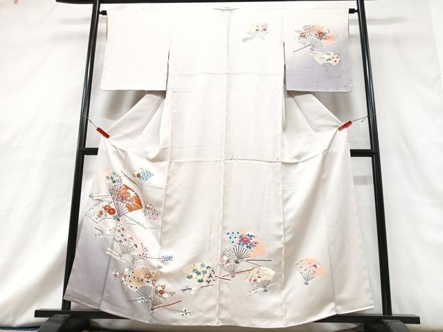 平和屋着物■訪問着　扇面花文　暈し染め　正絹　逸品　CABG6708xe