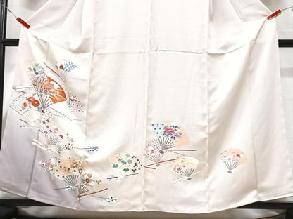 平和屋着物■訪問着　扇面花文　暈し染め　正絹　逸品　CABG6708xe