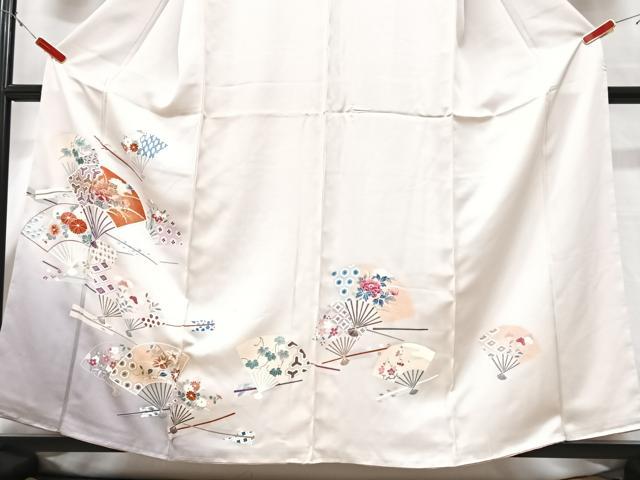平和屋着物■訪問着　扇面花文　暈し染め　正絹　逸品　CABG6708xe