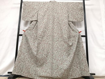 平和屋着物■上質な紬　花唐草文　正絹　逸品　CABG6709xe