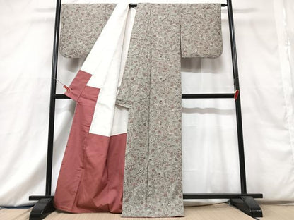 平和屋着物■上質な紬　花唐草文　正絹　逸品　CABG6709xe