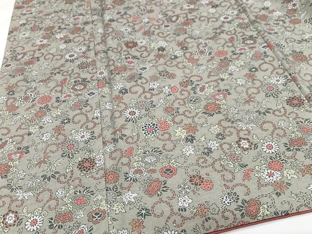 平和屋着物■上質な紬　花唐草文　正絹　逸品　CABG6709xe
