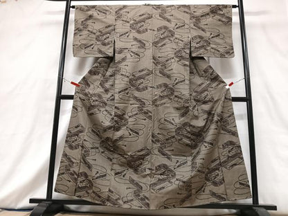 平和屋着物■上質な紬　風景花文　正絹　逸品　CABG6715xe