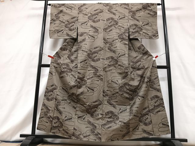 平和屋着物■上質な紬　風景花文　正絹　逸品　CABG6715xe