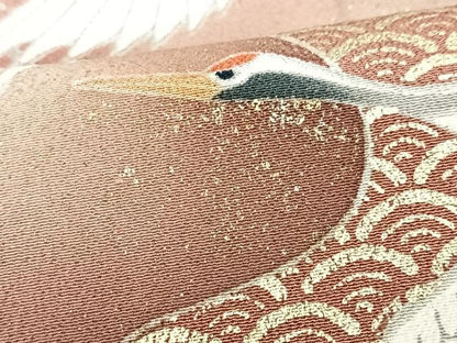 平和屋着物■豪華黒留袖　刺繍　飛鶴文　金彩　正絹　逸品　CABG6716xe