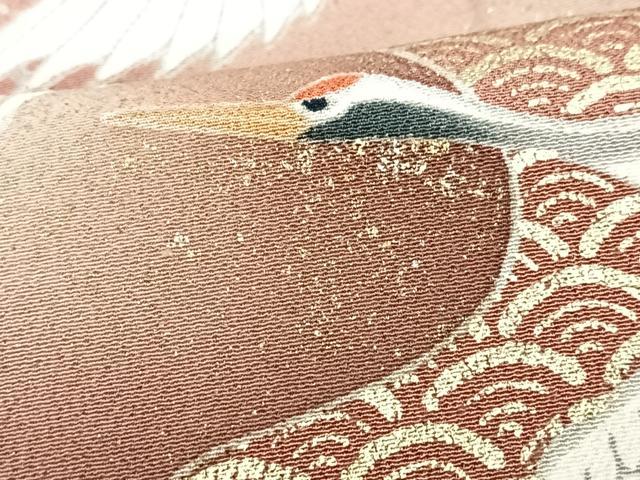 平和屋着物■豪華黒留袖　刺繍　飛鶴文　金彩　正絹　逸品　CABG6716xe