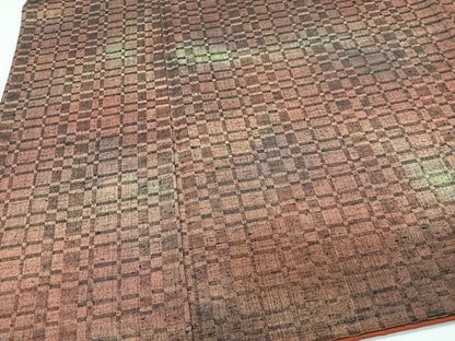 平和屋着物■上質な小紋　紬地　格子柄　暈し染め　正絹　逸品　CABG6720xe