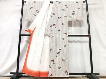 平和屋着物■上質な小紋 舞葉文 正絹 逸品 CABG6734xe