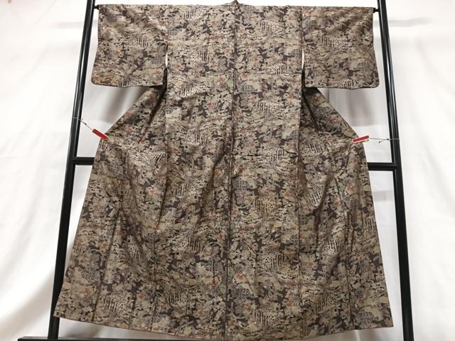 平和屋着物■上質な紬 草花文 正絹 逸品 CABG6739xe