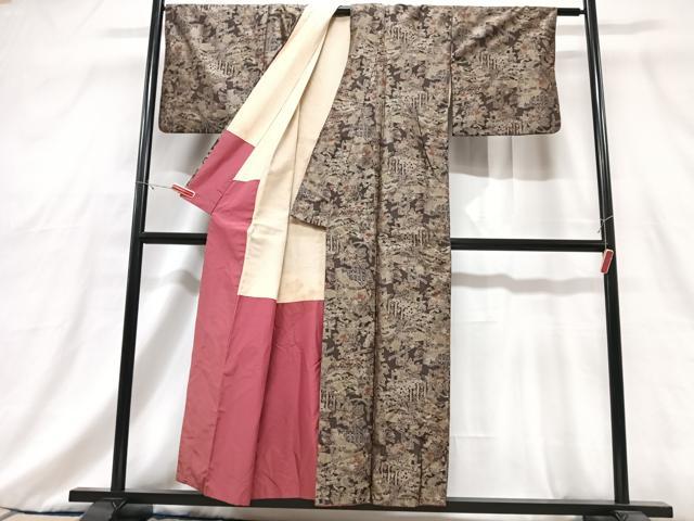 平和屋着物■上質な紬 草花文 正絹 逸品 CABG6739xe