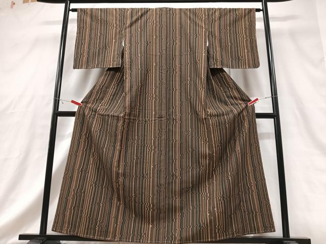 平和屋着物■上質な紬　縞　正絹　逸品　未使用　CABG6748xe
