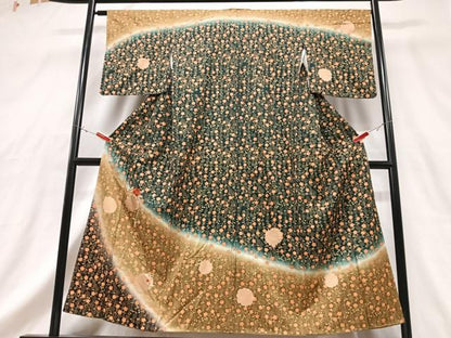 平和屋着物■訪問着　刺繍　雪輪草花文　暈し染め　金彩　正絹　逸品　CABG6752xe