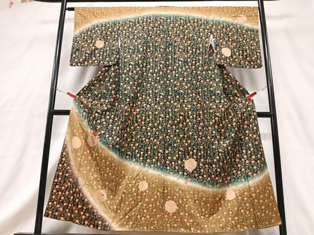 平和屋着物■訪問着　刺繍　雪輪草花文　暈し染め　金彩　正絹　逸品　CABG6752xe