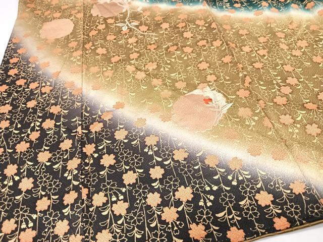 平和屋着物■訪問着　刺繍　雪輪草花文　暈し染め　金彩　正絹　逸品　CABG6752xe