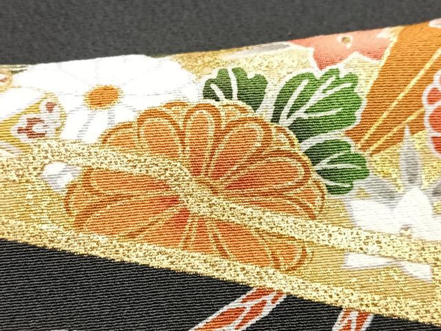 平和屋着物■豪華黒留袖　駒刺繍　文箱花笹竹文　金彩　正絹　逸品　CABG6764xe